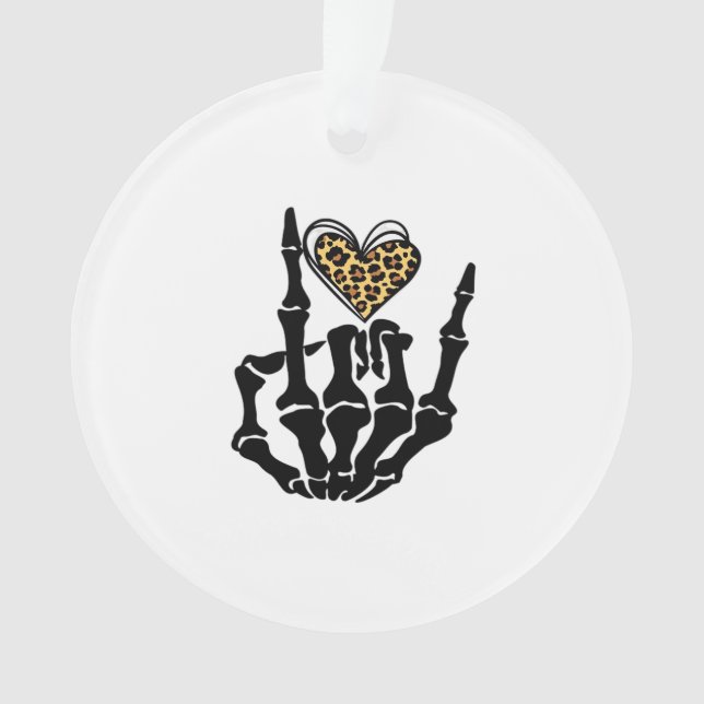 Skeleton Heart Hands Clean Graphic Mood Ornament (Front)