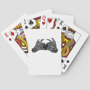 Skeleton Heart Hands Clean Graphic Mood Poker Cards