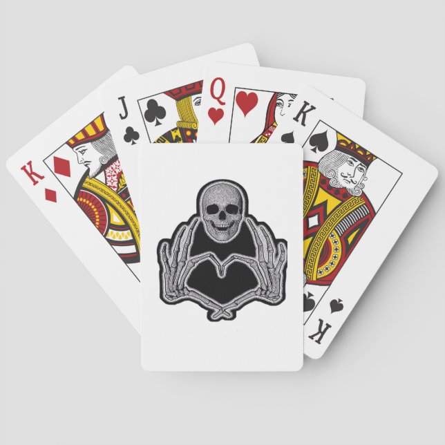Skeleton Heart Hands Clean Graphic Mood Poker Cards (Back)