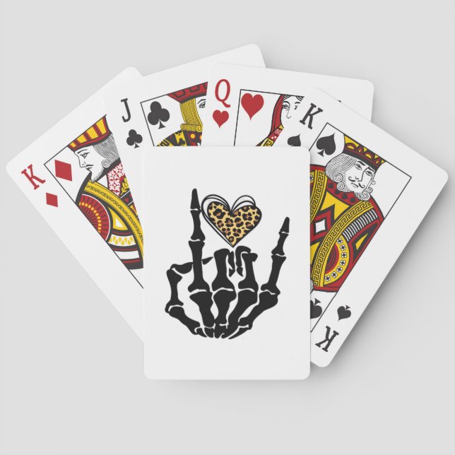 Skeleton Heart Hands Clean Graphic Mood Poker Cards (Back)
