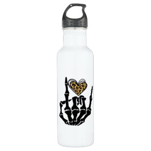Skeleton Heart Hands Clean Graphic Mood Stainless Steel Water Bottle