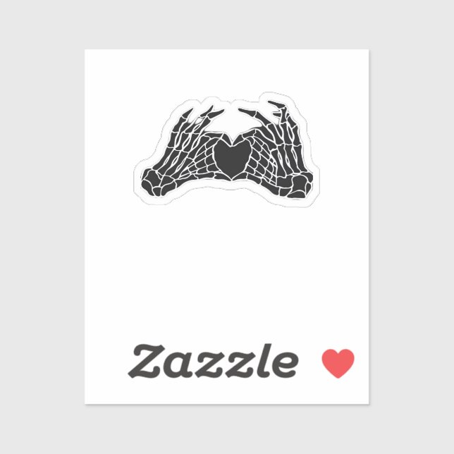 Skeleton Heart Hands Clean Graphic Mood Sticker (Sheet)