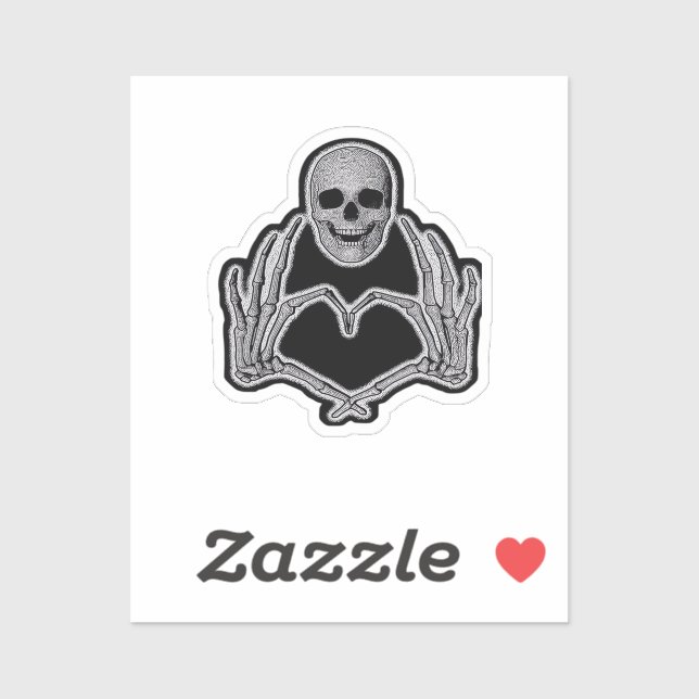 Skeleton Heart Hands Clean Graphic Mood Sticker (Sheet)