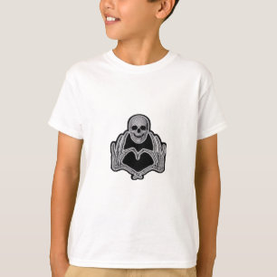 Skeleton Heart Hands Clean Graphic Mood T-Shirt