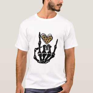 Skeleton Heart Hands Clean Graphic Mood T-Shirt
