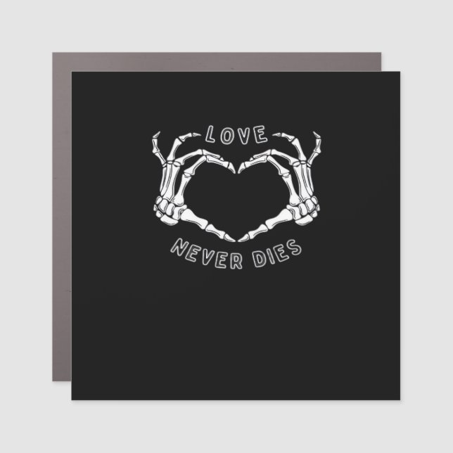 Skeleton Heart Hands Funny Classic Style Car Magnet (Front)