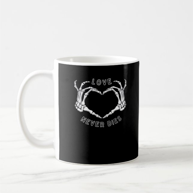 Skeleton Heart Hands Funny Classic Style Coffee Mug (Left)