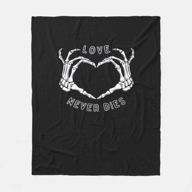 Skeleton Heart Hands Funny Classic Style Fleece Blanket (Front)