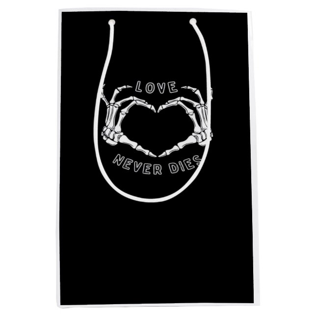Skeleton Heart Hands Funny Classic Style Medium Gift Bag (Front)