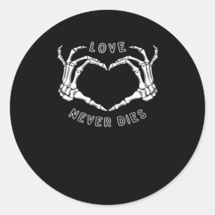 Skeleton Heart Hands Funny Classic Style Round Sticker