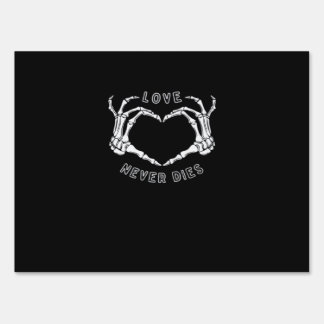 Skeleton Heart Hands Funny Classic Style Sign