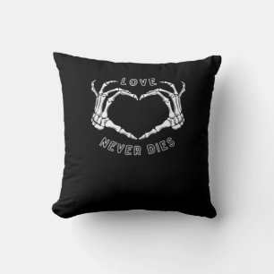 Skeleton Heart Hands Funny & Classic Throw Pillow