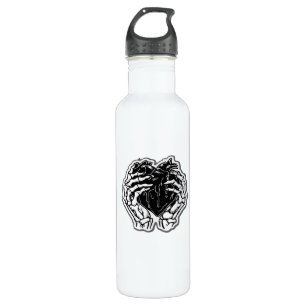 Skeleton Heart Hands Funny Playful Mood Stainless Steel Water Bottle