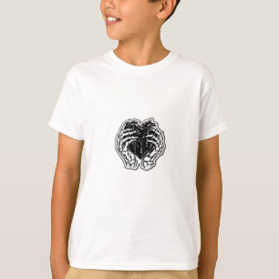 Skeleton Heart Hands Funny Playful Mood T-Shirt