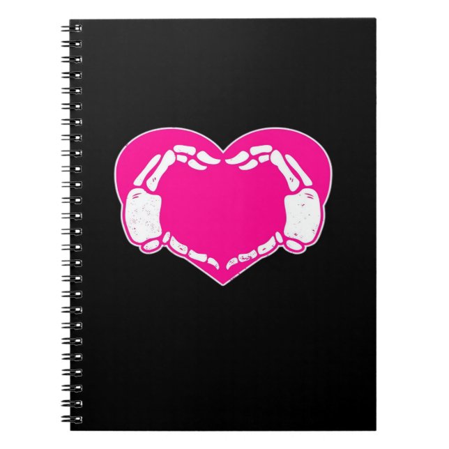Skeleton Heart Hands Gothic Classic Look Notebook (Front)
