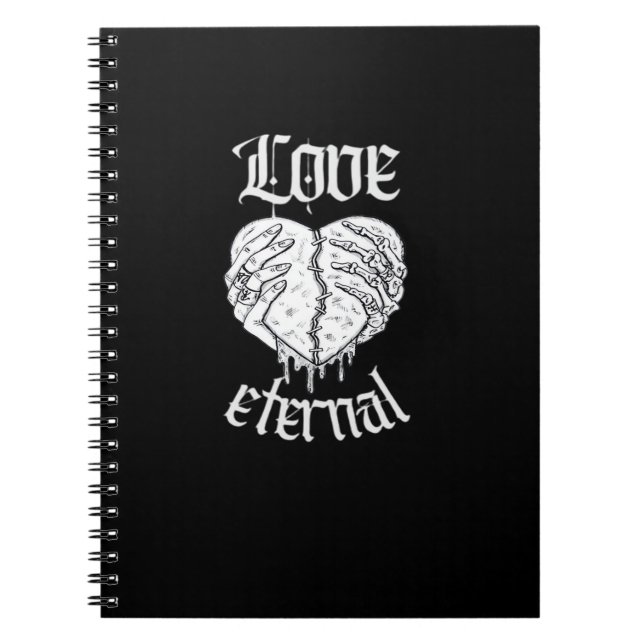 Skeleton Heart Hands Gothic Classic Look Notebook (Front)