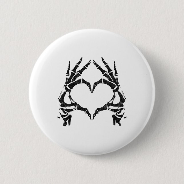 Skeleton Heart Hands - Halloween - Skeleton Hands  Button (Front)