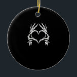 Skeleton Heart Hands - Halloween - Skeleton Hands  Ceramic Ornament<br><div class="desc">A skeleton heart hands Halloween design with heart sign. Bold,  spooky,  and festive.</div>