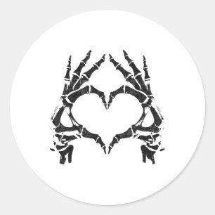Skeleton Heart Hands - Halloween - Skeleton Hands  Classic Round Sticker