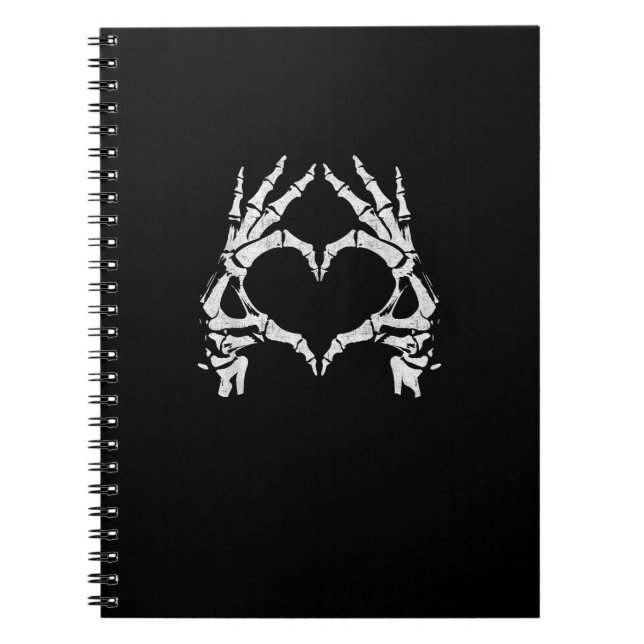 Skeleton Heart Hands - Halloween - Skeleton Hands  Notebook (Front)