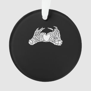 Skeleton Heart Hands Light Minimal Design Ornament