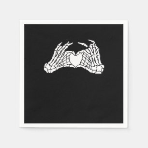 Skeleton Heart Hands - Light Napkins