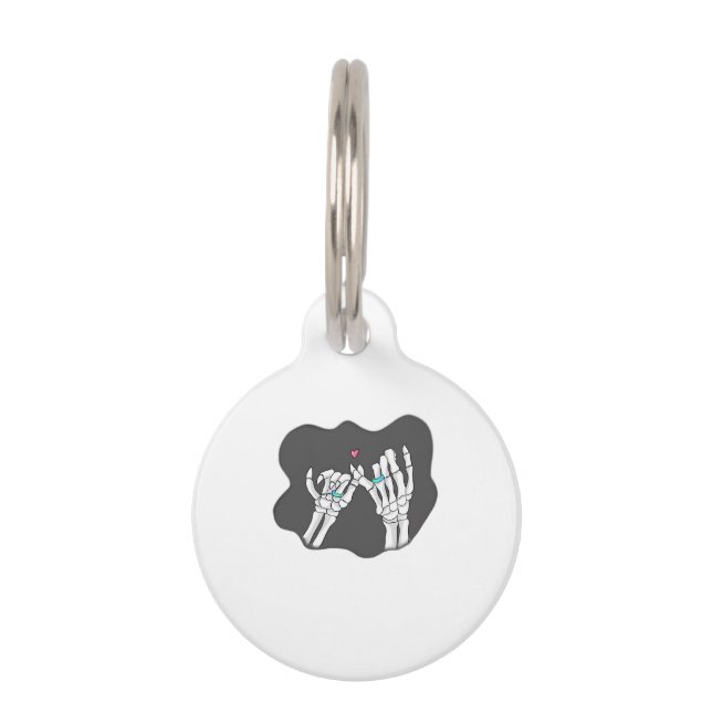 Skeleton Heart Hands  Promise Pet ID Tag (Front)