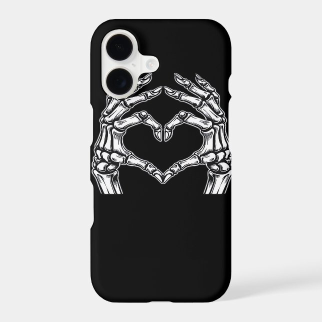 Skeleton Heart Hands Sign Halloween Costume Basic  Iphone Case (Back)