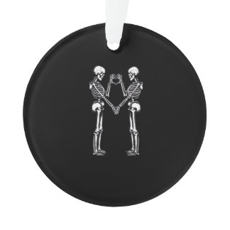 Skeleton Heart Hands Sign Halloween Costume Classi Ornament