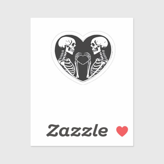 Skeleton Heart Hands Sign Halloween Costume Retro  Sticker (Sheet)