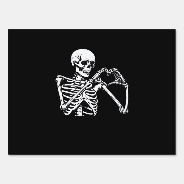 Skeleton Heart Hands Sign Halloween Costume Trendi (Front)