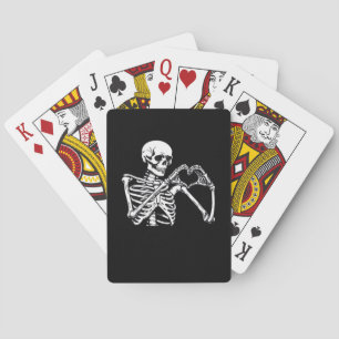 Skeleton Heart Hands Sign Halloween Costume Trendi Poker Cards
