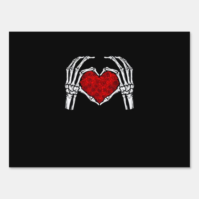 Skeleton Heart Hands Sign Valentine's Day Cute Hea (Front)