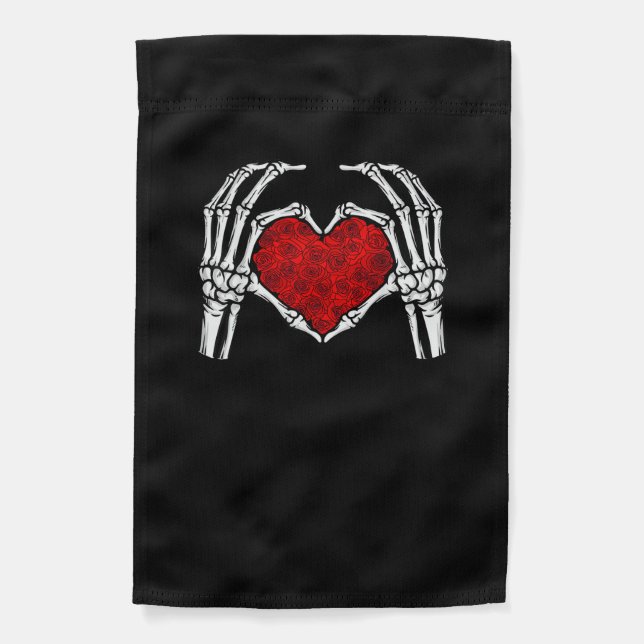 Skeleton Heart Hands Sign Valentine's Day Cute Hea (Front)