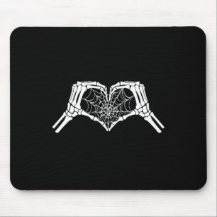 Skeleton Heart Hands Spiderweb Halloween Spooky Lo Mouse Pad