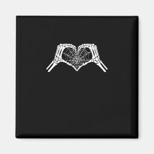 Skeleton Heart Hands Spiderweb Halloween Spooky Wo Magnet