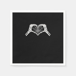 Skeleton Heart Hands Spiderweb Halloween Spooky Wo Napkins