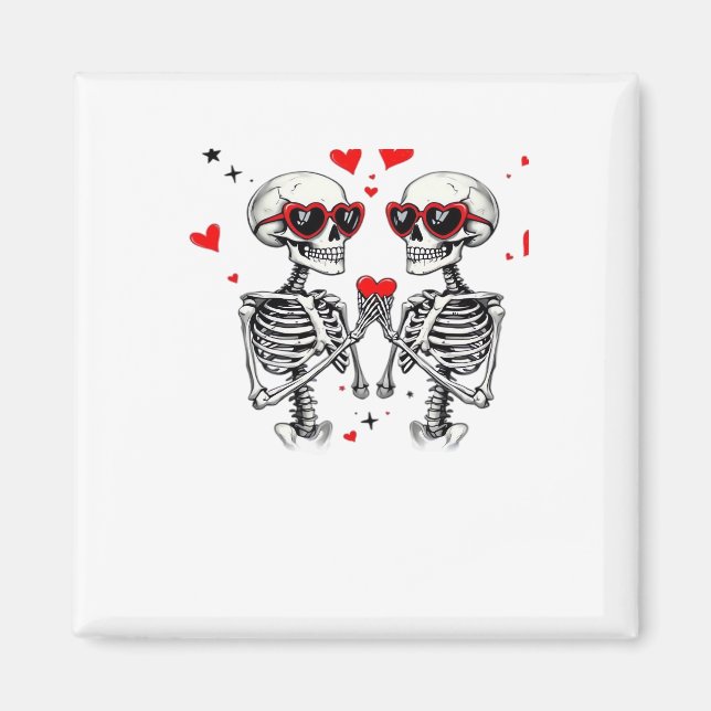 Skeleton Heart Hands Trending Modern Aesthetic Magnet (Front)