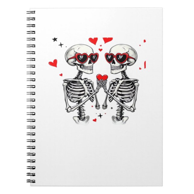 Skeleton Heart Hands Trending Modern Aesthetic Notebook (Front)