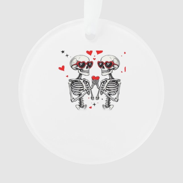 Skeleton Heart Hands Trending Modern Aesthetic Ornament (Front)