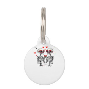 Skeleton Heart Hands Trending Modern Aesthetic Pet ID Tag