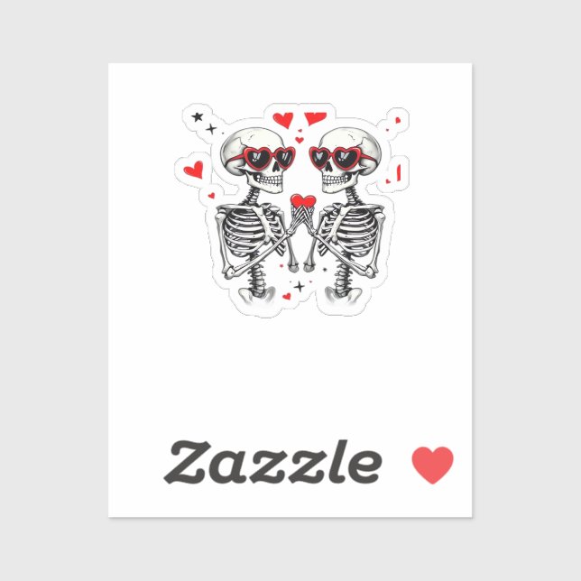 Skeleton Heart Hands Trending Modern Aesthetic Sticker (Sheet)