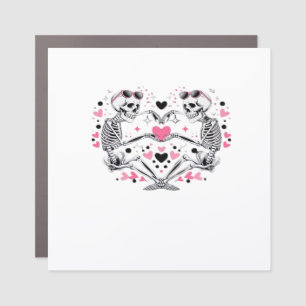Skeleton Heart Hands Viral Trendy Vibe Car Magnet