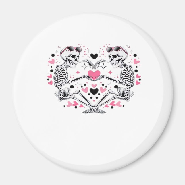 Skeleton Heart Hands Viral Trendy Vibe Magnet (Front)
