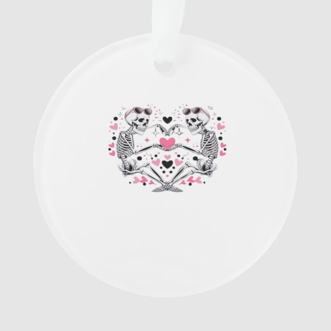 Skeleton Heart Hands Viral Trendy Vibe Ornament (Front)