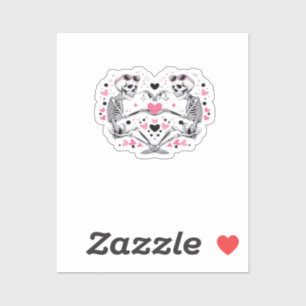 Skeleton Heart Hands Viral Trendy Vibe Sticker