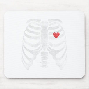 Skeleton Heart Rib Cage X-ray Adult Kids Fun Hallo Mouse Pad