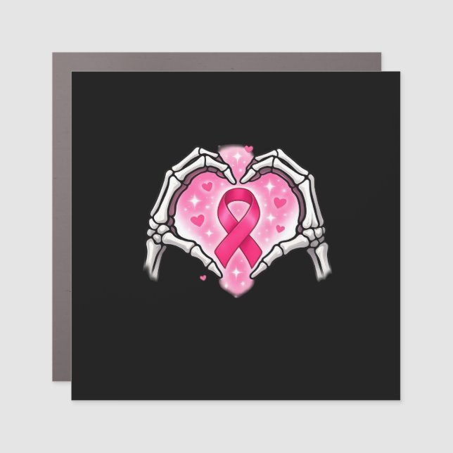 Skeleton Heart Ribbon Awareness Inspirational Desi Car Magnet (Front)