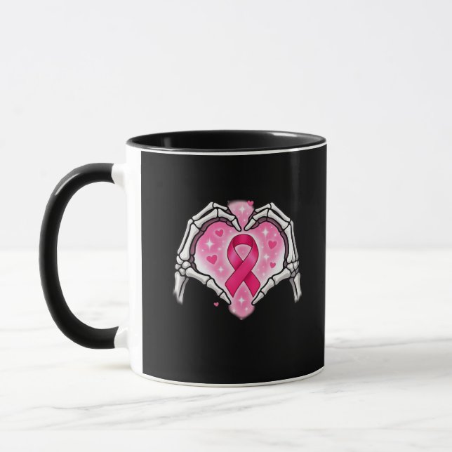 Skeleton Heart Ribbon Awareness Inspirational Desi Mug (Left)