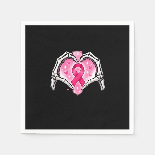 Skeleton Heart Ribbon Awareness Inspirational Desi Napkins (Front)